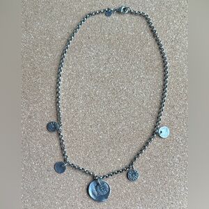 Silpada Sterling 925 Floral Disc Coin Flowers Necklace